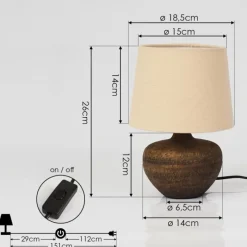 Lampes En Tissu-hofstein Lampe de table Exchange Brun, 1 lumière