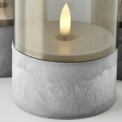 Suspension Verre Fumé-Luminaires Brilliant Lampe de table extérieure, set de 3 Brilliant Bougie LED Gris, 1 lumière