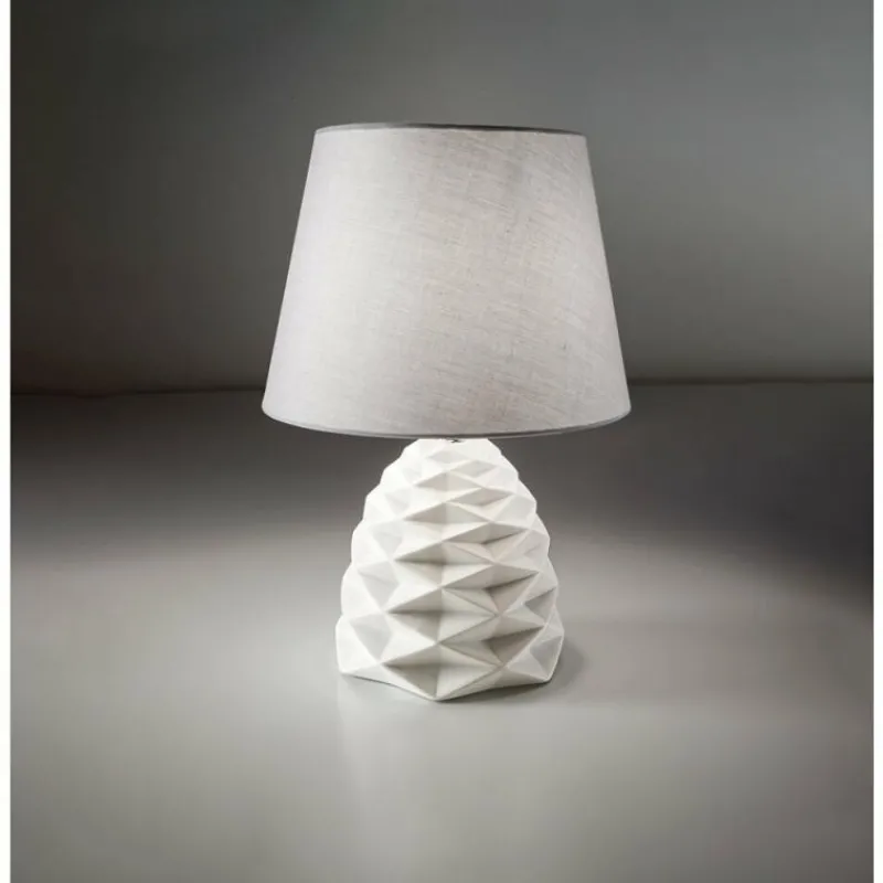 Lampes En Tissu-Luminaires Fabas Luce Lampe de table Fabas Luce Duchessa Blanc, 1 lumière