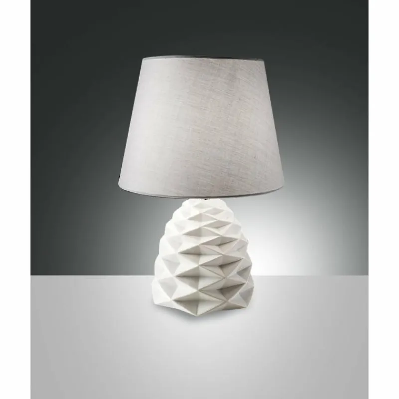 Lampes En Tissu-Luminaires Fabas Luce Lampe de table Fabas Luce Duchessa Blanc, 1 lumière