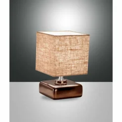 Lampes En Tissu-Luminaires Fabas Luce Lampe de table Fabas Luce Taro Bronze, 1 lumière