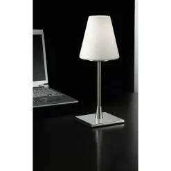 Luminaires Fabas Luce Lampe de table Fabas Luce Lucy big Nickel mat, 1 lumière
