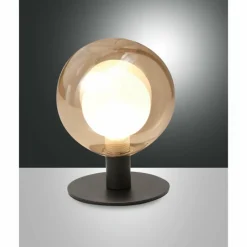 Luminaires Fabas Luce Lampe de table Fabas Luce Teramo LED Noir, 1 lumière