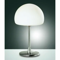 Luminaires Fabas Luce Lampe de table Fabas Luce Gaia LED Nickel mat, 1 lumière