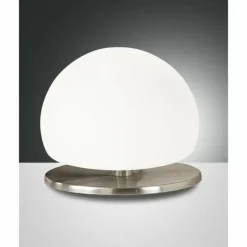 Luminaires Fabas Luce Lampe de table Fabas Luce Morgana LED Nickel mat, 1 lumière