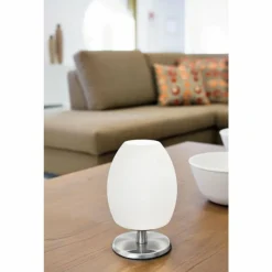 Luminaires Fabas Luce Lampe de table Fabas Luce Rockford LED Nickel mat, 1 lumière