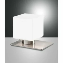 Luminaires Fabas Luce Lampe de table Fabas Luce Zara LED Nickel mat, 1 lumière