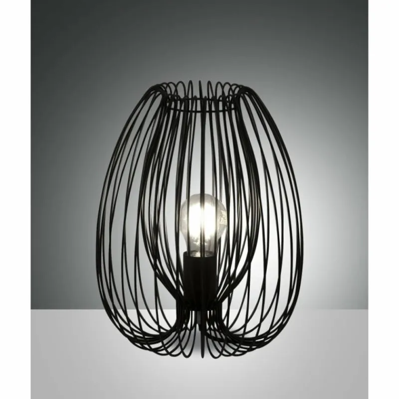 Lampes Vintages & Rétros-Luminaires Fabas Luce Lampe de table Fabas Luce Camp Noir, 1 lumière