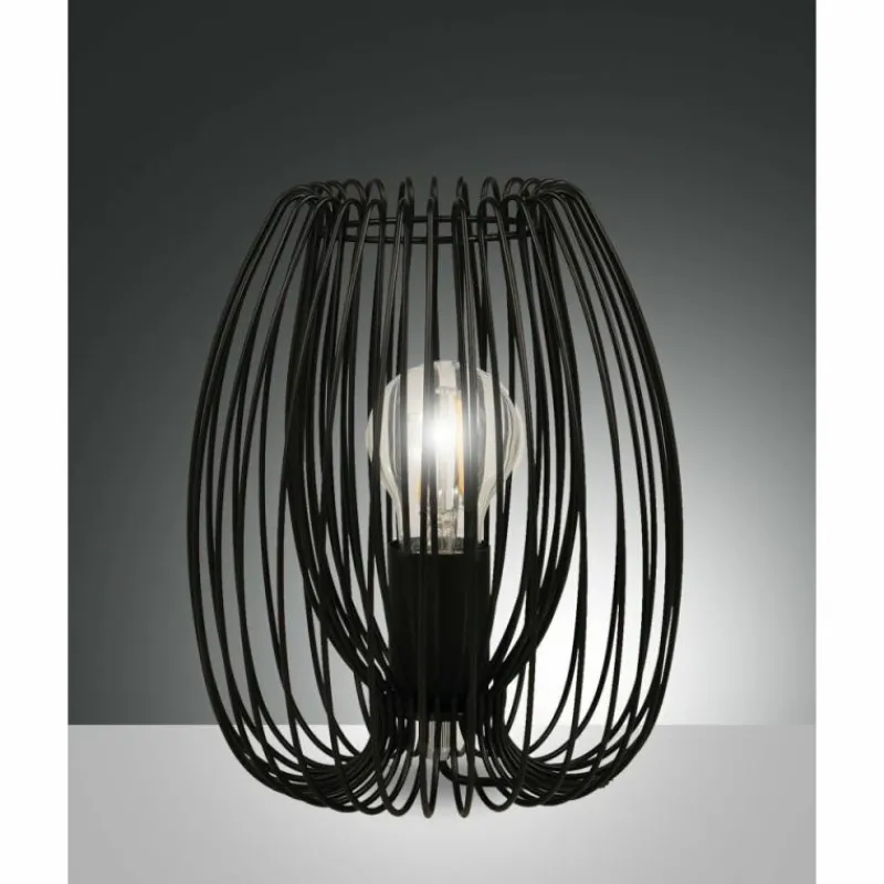 Lampes Vintages & Rétros-Luminaires Fabas Luce Lampe de table Fabas Luce Camp Noir, 1 lumière