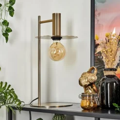 Lampes Vintages & Rétros-hofstein Lampe de table Faido Laiton, 1 lumière