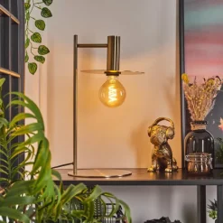 Lampes Vintages & Rétros-hofstein Lampe de table Faido Laiton, 1 lumière