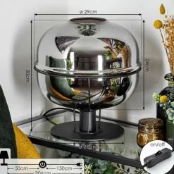 Suspension Verre Fumé-hofstein Lampe de table Feiro Noir, 1 lumière