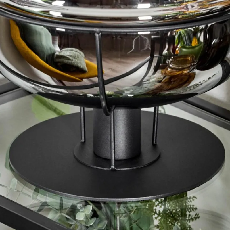 Suspension Verre Fumé-hofstein Lampe de table Feiro Noir, 1 lumière