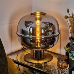 Suspension Verre Fumé-hofstein Lampe de table Feiro Noir, 1 lumière