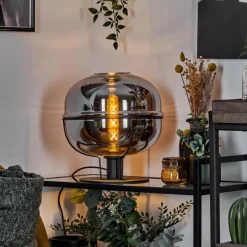 Suspension Verre Fumé-hofstein Lampe de table Feiro Noir, 1 lumière