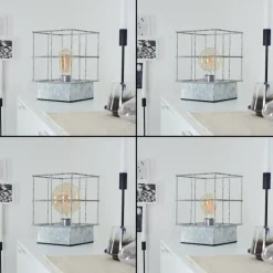 Lampes Industrielles-hofstein Lampe de table Fevaag Nickel mat, 1 lumière