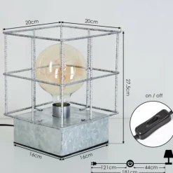Lampes Industrielles-hofstein Lampe de table Fevaag Nickel mat, 1 lumière