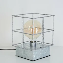 Lampes Industrielles-hofstein Lampe de table Fevaag Nickel mat, 1 lumière