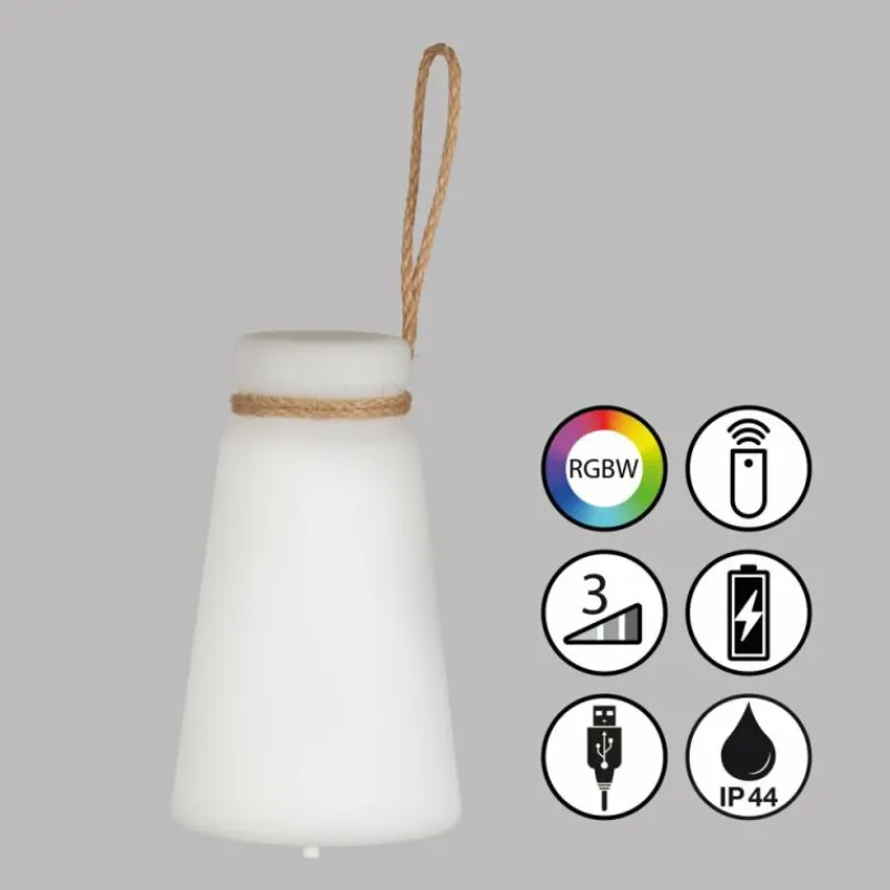 FHL easy Lampe de table Bruno LED Blanc, 1 lumière, Télécommandes, Changeur de couleurs* Éclairage Led