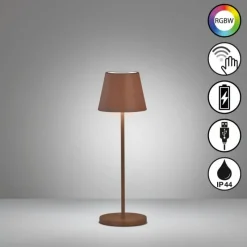 FHL easy Lampe de table Cosenza 2.0 LED Rouille, 1 lumière, Changeur de couleurs* Lampes À Poser