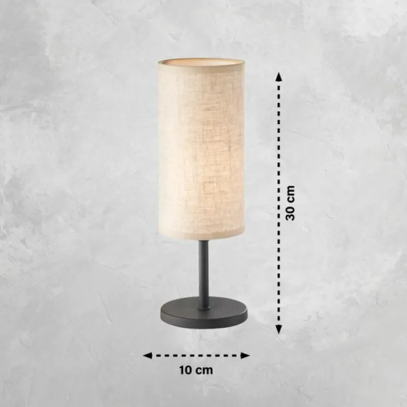Lampes En Tissu-FHL easy Lampe de table Kira Noir, 1 lumière