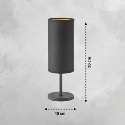 Lampes En Tissu-FHL easy Lampe de table Kira Noir, 1 lumière