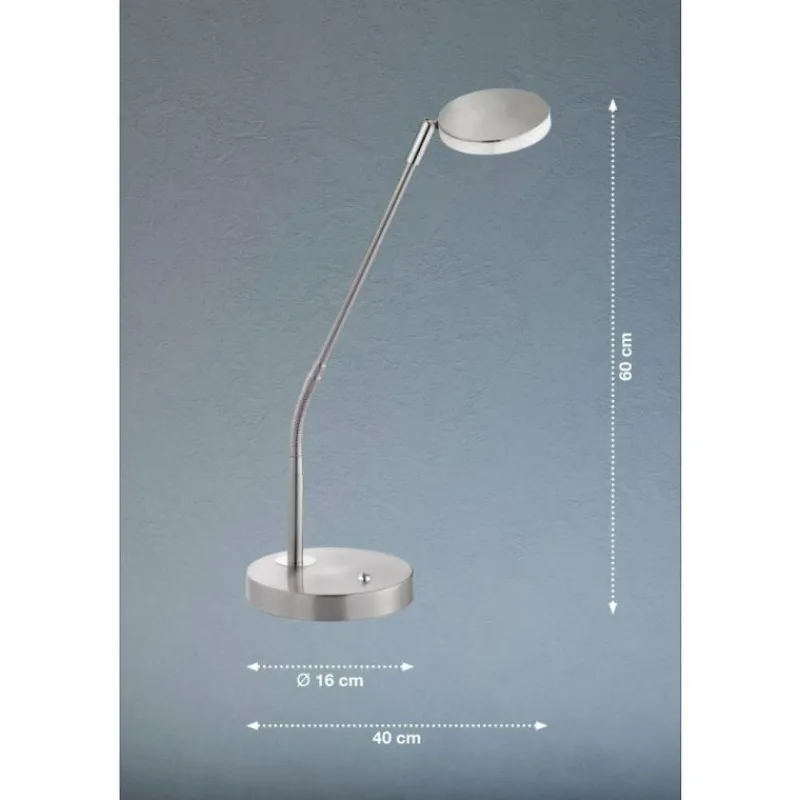 FHL easy Lampe de table Luna LED Nickel mat, 1 lumière* Éclairage Led