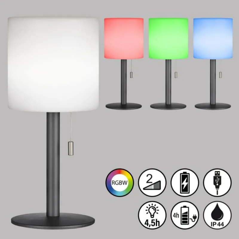 FHL easy Lampe de table Lesina LED Anthracite, 1 lumière, Changeur de couleurs* Lampes À Poser