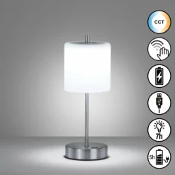 FHL easy Lampe de table Riva LED Nickel mat, 1 lumière