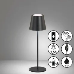 FHL easy Lampe de table Viletto LED Noir, 1 lumière* Éclairage Led