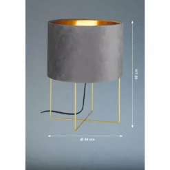 Lampes En Tissu-Luminaires Fischer & Honsel Lampe de table Fischer & Honsel Aura Or, 1 lumière