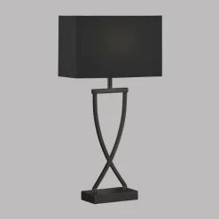 Lampes En Tissu-Luminaires Fischer & Honsel Lampe de table Fischer & Honsel Anni Noir, 1 lumière