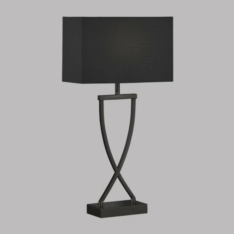 Lampes En Tissu-Luminaires Fischer & Honsel Lampe de table Fischer & Honsel Anni Noir, 1 lumière