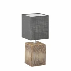 Lampes En Tissu-Luminaires Fischer & Honsel Lampe de table Fischer & Honsel Bronco Couleur bois, 1 lumière