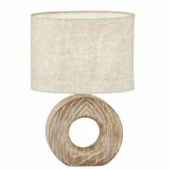 Lampes En Tissu-Luminaires Fischer & Honsel Lampe de table Fischer & Honsel Hanke Couleur bois, 1 lumière