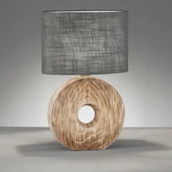 Lampes En Tissu-Luminaires Fischer & Honsel Lampe de table Fischer & Honsel Hanke Couleur bois, 1 lumière