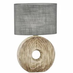 Lampes En Tissu-Luminaires Fischer & Honsel Lampe de table Fischer & Honsel Hanke Couleur bois, 1 lumière