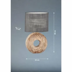 Lampes En Tissu-Luminaires Fischer & Honsel Lampe de table Fischer & Honsel Hanke Couleur bois, 1 lumière