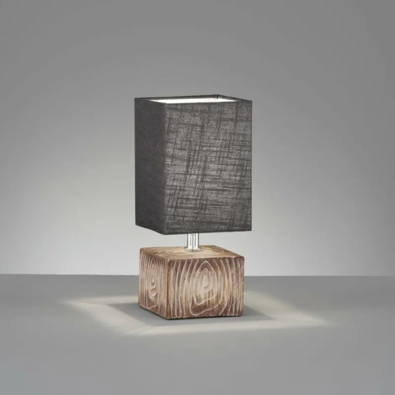 Lampes En Tissu-Luminaires Fischer & Honsel Lampe de table Fischer & Honsel Hauke Couleur bois, 1 lumière