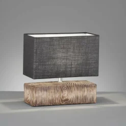 Lampes En Tissu-Luminaires Fischer & Honsel Lampe de table Fischer & Honsel Hauke Couleur bois, 1 lumière