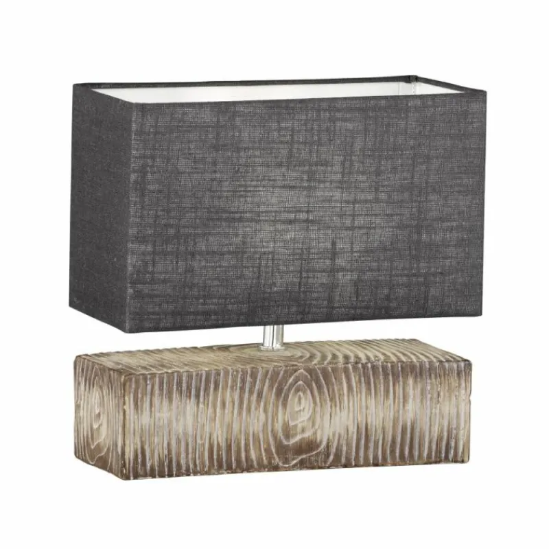 Lampes En Tissu-Luminaires Fischer & Honsel Lampe de table Fischer & Honsel Hauke Couleur bois, 1 lumière