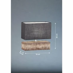 Lampes En Tissu-Luminaires Fischer & Honsel Lampe de table Fischer & Honsel Hauke Couleur bois, 1 lumière