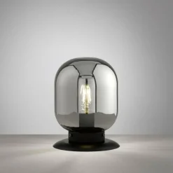 Suspension Verre Fumé-Luminaires Fischer & Honsel Lampe de table Fischer & Honsel Regi Noir, 1 lumière