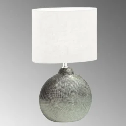 Lampes En Tissu-Luminaires Fischer & Honsel Lampe de table Fischer & Honsel Tobse Argenté, 1 lumière