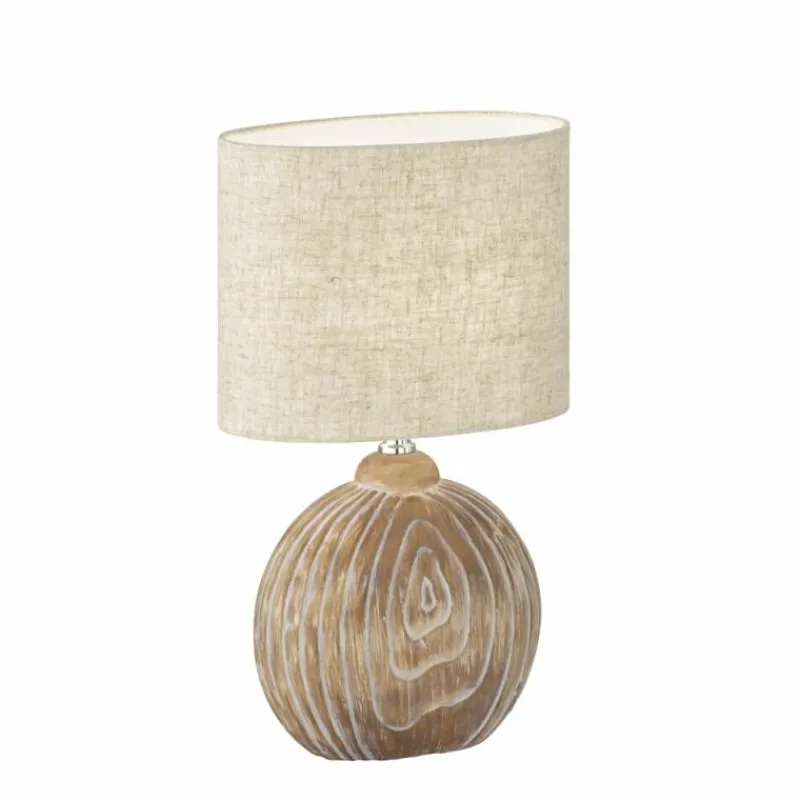 Lampes En Tissu-Luminaires Fischer & Honsel Lampe de table Fischer & Honsel Tobse Couleur bois, 1 lumière