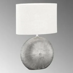Lampes En Tissu-Luminaires Fischer & Honsel Lampe de table Fischer & Honsel Tobse Argenté, 1 lumière