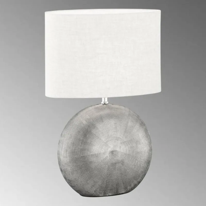 Lampes En Tissu-Luminaires Fischer & Honsel Lampe de table Fischer & Honsel Tobse Argenté, 1 lumière