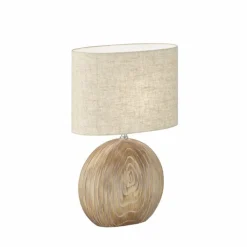 Lampes En Tissu-Luminaires Fischer & Honsel Lampe de table Fischer & Honsel Tobse Couleur bois, 1 lumière
