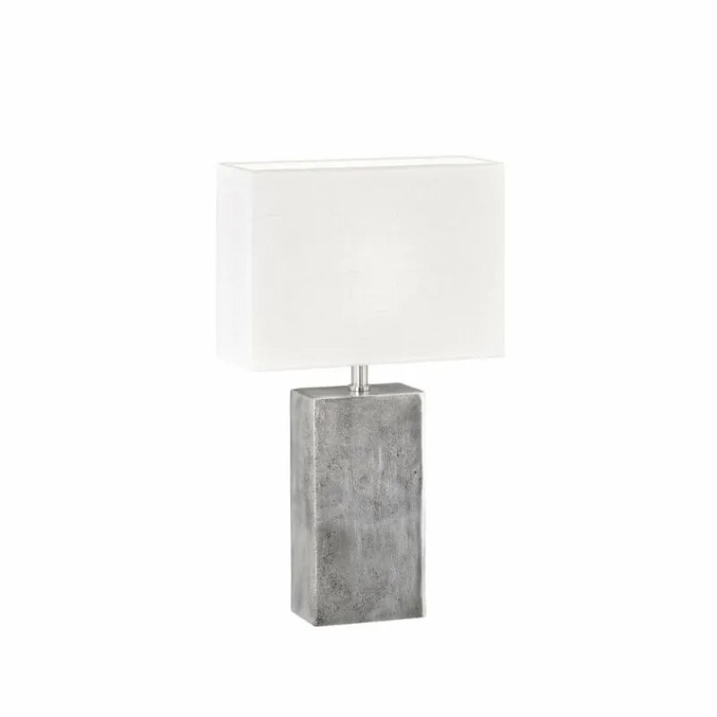 Lampes En Tissu-Luminaires Fischer & Honsel Lampe de table Fischer & Honsel Amiens Nickel mat, 1 lumière