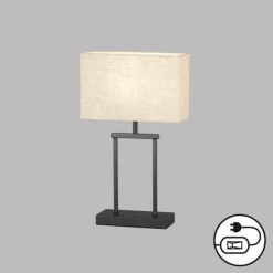 Lampes En Tissu-Luminaires Fischer & Honsel Lampe de table Fischer & Honsel Ann Noir, 1 lumière